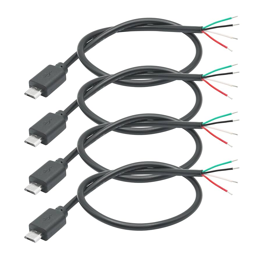 Amazon.co.jp: Micro USB 4ピン 裸線 Micro USB 5V/2A 4ピン